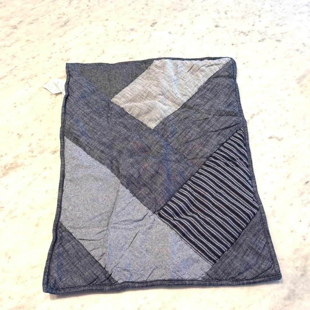 Pottery Barn Teen‎ Denim X Sham Standard Patchwork Blue Cotton Fair Trade NEW